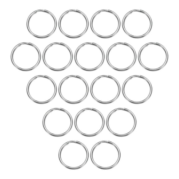 Split Rings, 0.05" Thick 0.71" OD 304 Stainless Steel Open Jump Ring Solid Keychain Loop Buckle for Keychains Car Key Hanging, 30pcs