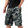 thumbnail image 2 of Nestiefly Cargo Shorts for Men Cotton Chino Twill Knee Length Elastic Waist Athletic Shorts with Multi Pockets Summer Casual Outdoor Hiking Short Camouflage L, 2 of 5