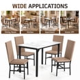 thumbnail image 3 of SYNGAR 5 Piece Kitchen Table and Chairs Set for 4, Faux Marble Dining Table with 4 Upholstered Chairs, Breakfast Nook Dining Set, Khaki Chair/White Tabletop, 3 of 9