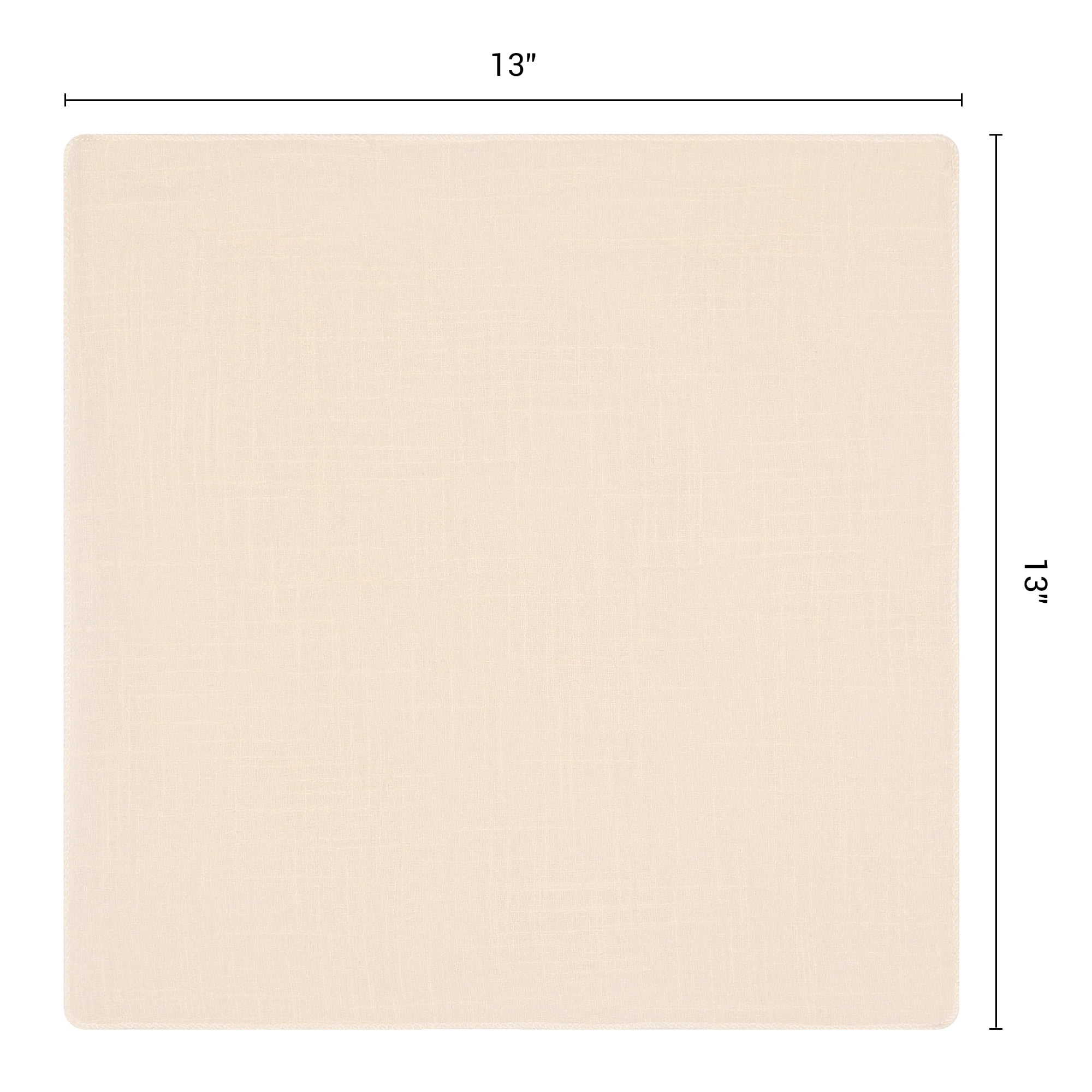 Unique Bargains 12Pcs Solid Washable Reusable Cloth Napkins Khaki 13x13inch