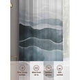 thumbnail image 6 of Turquoise Ombre Sheer Curtains for Living Room Bedroom, Light-filtering Sheer Curtain, Modern Moire Geometric Abstract Art Rod Pocket Voile Window Treatment Drapes, 52’’Wx84’’L, 2 Panels Set, 6 of 7