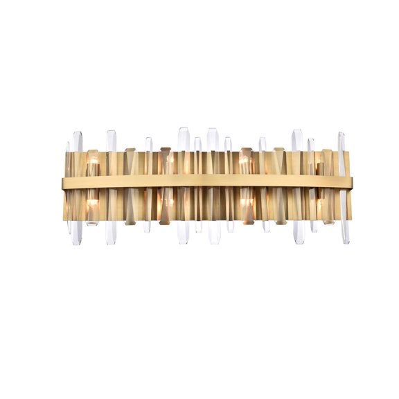 Serena 30 inch crystal bath sconce in satin gold