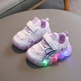 thumbnail image 5 of Spazoro Little Girls Athletic Sneakers, Lightweight Breathable Soft Sole Luminous Casual Runnning Shoes for Toddler/Little Kids/Big Kids Purple Size 22, 5 of 5