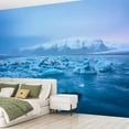 thumbnail image 2 of Peel and Stick Wallpaper Beautiful sunrise view Jokulsarlon ice lake night winter Iceland Modern Art Wall Mural Decor Self Adhesive and Removable 69in x 98in, 2 of 8