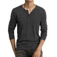 thumbnail image 3 of Henley Shirts for Men Spring Summer Lightweight Long Sleeve Slim Fit Plain Tshirts Shirt Mens Undershirts, 3 of 6