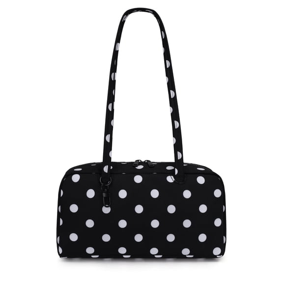 Slouchy Tote Bags Polka Dot Nylon Bowler Bag for Women Hobo Bags Large Shoulder Bag for Travel Work College
