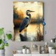 thumbnail image 4 of Qisvanset Framed Canvas Wall Art 12x16 Inch Vintage Blue Heron Rustic Coastal Bird Art, 4 of 5