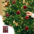 thumbnail image 5 of RBCKVXZ 12-Piece Christmas Flocked Ball Ornaments Set Shiny Sequin Tree Hanging Decorations Festive Xmas Tree Decorations (Red, 1.57"/4cm), 5 of 6