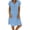 Light Blue, variant on Qiopertar Linen Dress for Women Summer Casual V-Neck Short Sleeve Solid Knee-Length Pullover Loose Comfy Fashion Beach Travel Boho Dress, Light Blue XXL
