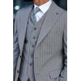 thumbnail image 3 of Men's Suit, Elegance Navy Blue Slim Fit Suit with 100% Handmade Polyester Vest, 3 of 5