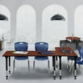 thumbnail image 3 of Regency 66x30 in. Adjustable Classroom Table- Cherry & 2 Andy 18 in. Stack Chairs- Blue, 3 of 8
