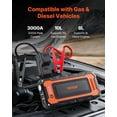 thumbnail image 2 of Car Jump Starter 3000A Peak 59.2Wh Portable Lithium Battery Booster Box with Smart Jumper Clamp, 10-Layer Safety Protection, LED Flashlight SOS Strobe, Compact Emergency Power Pack for Cars SUV Truck, 2 of 11