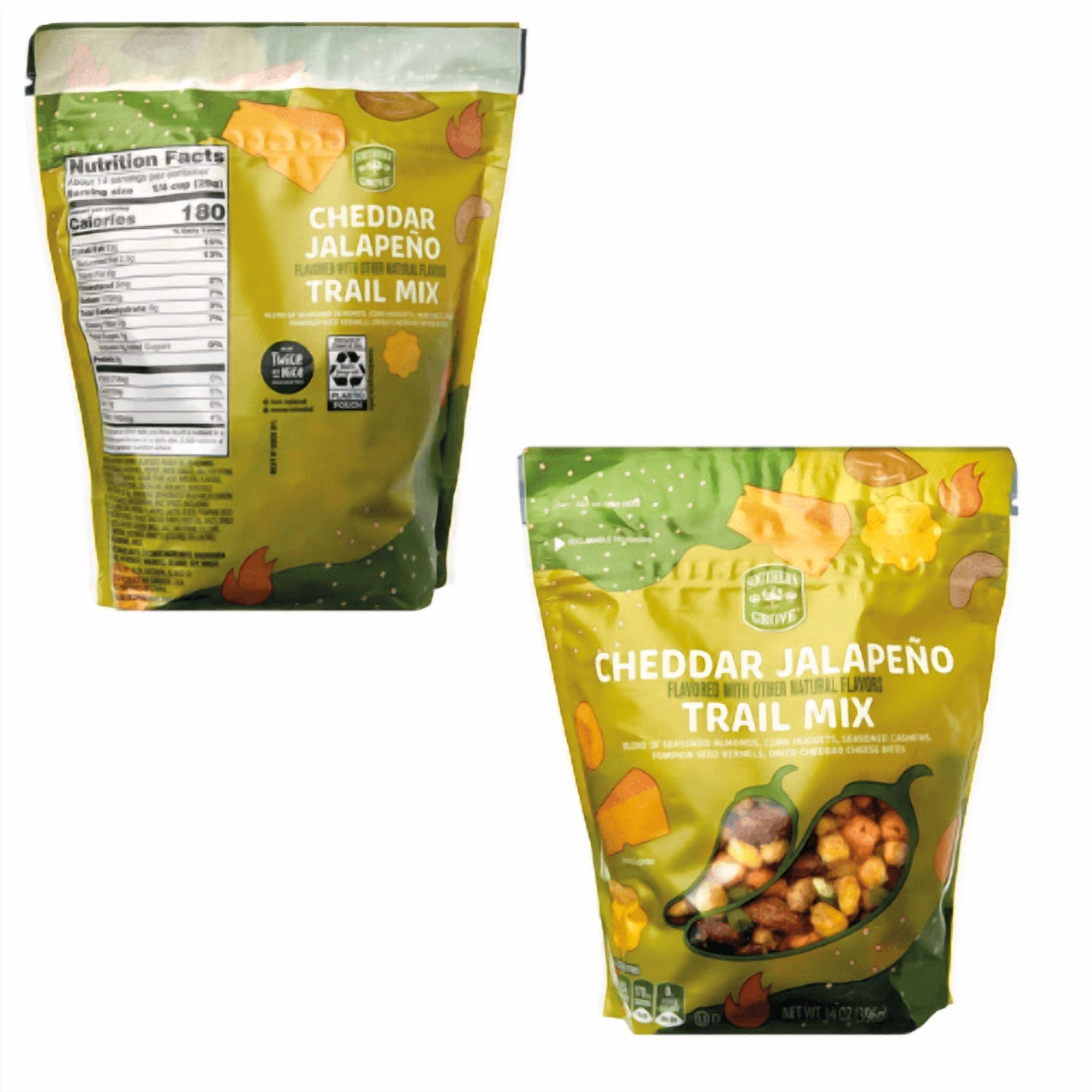 Southern Grove Jalapeño Cheddar Trail Mix Spicy 14oz 2 Pack