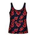 thumbnail image 4 of Xdegoge Womens Tankini Tops Only Scoop Neck Shirred Front Loose Flowy Modest Tummy Control Bathing Suit Swimwear Top Summer Vacation Beach Pool Party, 4 of 8