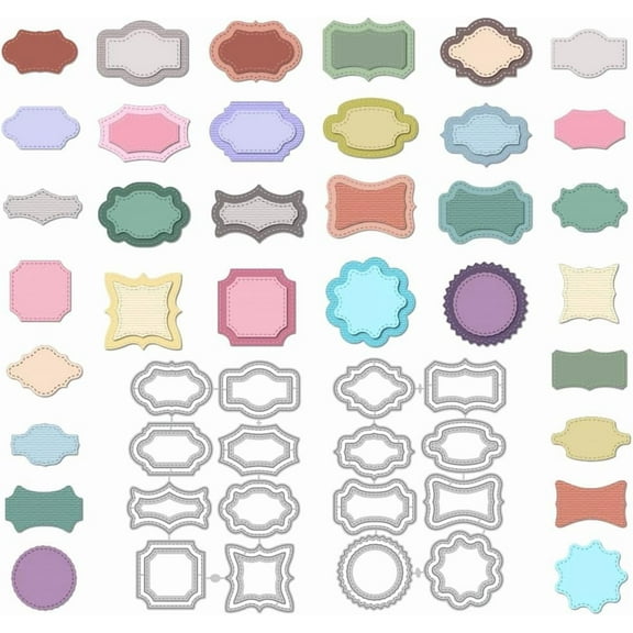 3D Overlay Frame Cutting Dies DIY for Card Making Label Dies Carbon Steel Cut Die Border Stencils Scrapbooking Embossing Template DIY for DIY Paper Crafting Gift Box