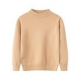 thumbnail image 4 of Kaemgyyd Boys Mock Neck Sweater Kids Soild Color Fashion Pullover Toddler Winter Long Sleeve Knit Clothes（Khaki,11-12 Years）, 4 of 6