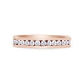 thumbnail image 2 of AFFY Round Shape Cubic Zirconia Full Eternity Band Ring In 14K Rose Gold Over Sterling Silver, Ring Size-4.5, 2 of 6