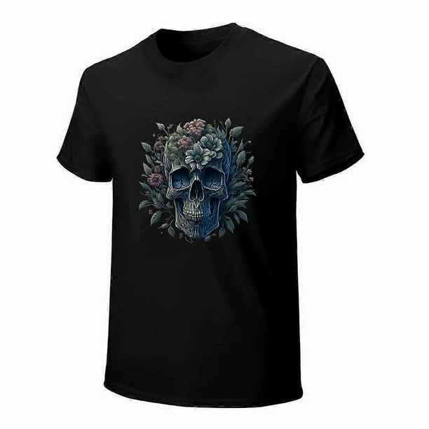 Skull and Flower T-shirt Halloween T-shirt Aesthetics T-shirt Vintage T-shirt Unisex shirt