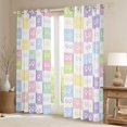 thumbnail image 2 of Manfei Multicolor Plaid Buffalo Curtains and Drapes Pack of 2 (52x63 Each),Colorful Girly Bowtie Black Out Curtains, 2 of 6