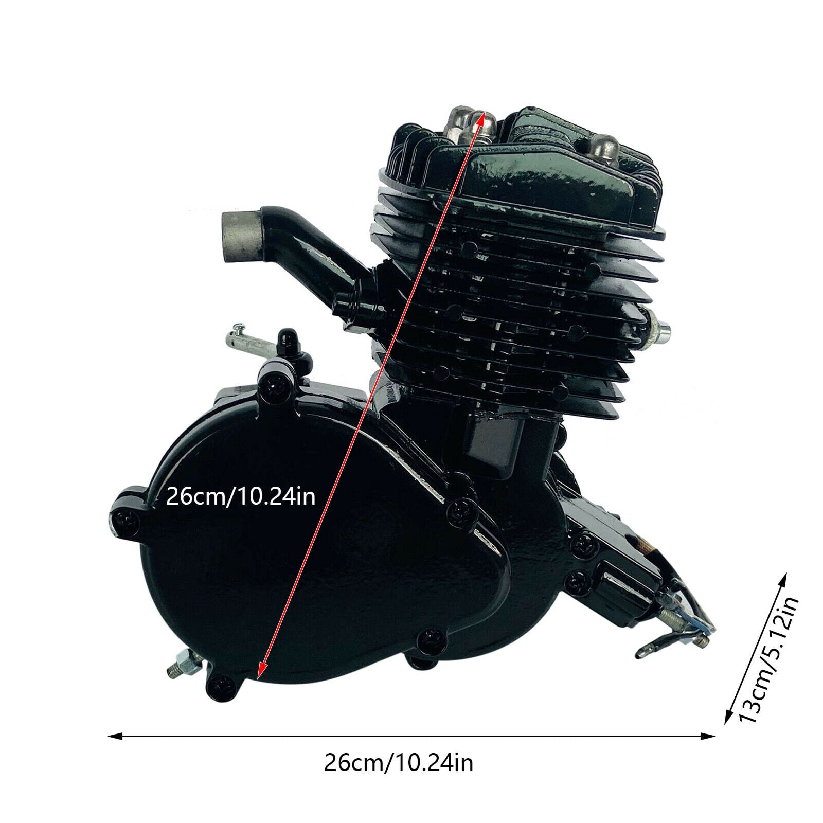 2-Stroke Gasline Engine Motor  80cc for Motorized Bicycle Bike Black 5.5HP