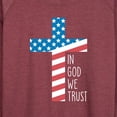 thumbnail image 3 of Instant Message - In God We Trust Flag Cross  - Women's Lightweight French Terry Long Sleeve Shirt, 3 of 6
