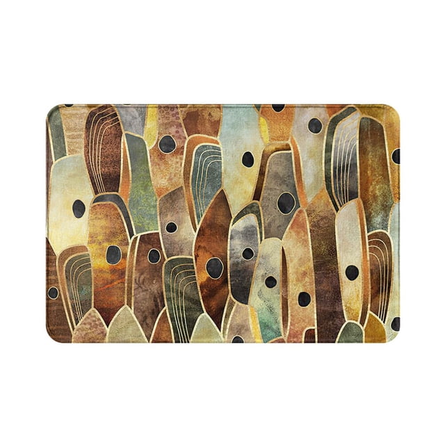 Alfombra antideslizante con patrón de piedra de color para dormitorio, Felpudo de decoración del hogar, cocina, baño, puerta de entrada suave, terciopelo Coral Fivean unisex