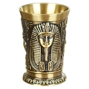 Vintage Cup Metal Chalice Goblet Egyptian Glass Drinking Vessel Sacrifice Cup Water Cup King Queens Party Decoration Golden