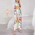 thumbnail image 4 of Disketp Pajamas Set Long Sleeve Sleepwear Womens Button Down Nightwear Pj Sets-Colorful Flowers, 4 of 9