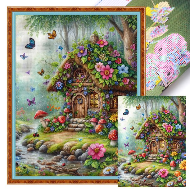 Hilo Algodón Ecológico Bordado 11CT 3 Hebras 50*65cm Kit Serie Paisaje Wdftyju