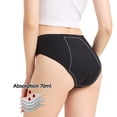 thumbnail image 3 of Ropa interior para la menstruación para mujeres, bragas hipster a prueba de fugas, de tiro medio, sin fugas laterales., 3 of 8