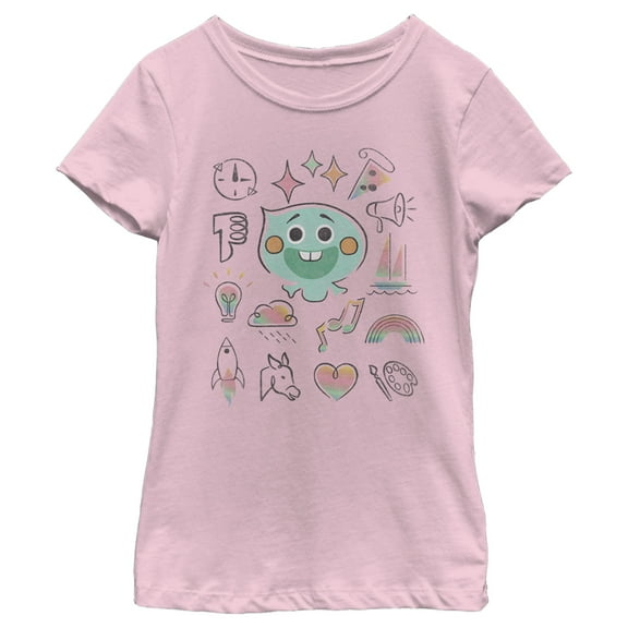 Girl's Soul 22 Emoji Manual Graphic Tee Light Pink Large
