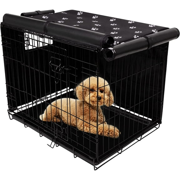 Dog Crate Cover 24 Inch Windproof Waterproof 600D Oxford Fabric Pet Kennel Cover for Indoor Outdoor Use