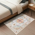 thumbnail image 3 of ARJINCUTE High Traffic Boho Area Rugs Front Door Entrance Doormat 2' x 3', Low Pile Non Slips Machine Washable, Orange-Red, 3 of 7