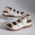 thumbnail image 5 of Women's Wedge Sandals Open Toe Adjustable Buckle Strap Casual Summer Shoes with Thick Platform Sole Soft Cushioned Footbed Non Slip Comfortable Beach Sandals for Women Plus Size Available, 5 of 10