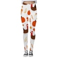 thumbnail image 4 of TYGHBN Thanksgiving Turkey Pumpkin Wheat Print High Waisted Tight Comfortable Sports Leggings for Women Stretch Dress Pants for Women Pack of Leggings Workout Leggings with Pockets Skirt Junior, 4 of 4