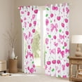 thumbnail image 3 of Homewish Girls Ribbon Bow Blackout Curtains Set of 2 (52x84 Each),Cartoon Cherry Flower Window Curtains,Pink White Curtains and Drapes For Princess,Microfiber Bedroom Decor, 3 of 6