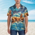 thumbnail image 4 of Daiia Artistic Starry Sky Cloud Dog Hawaiian Shirt for Men Gentle Cotton Regular Short Sleeve Casual-Medium, 4 of 9