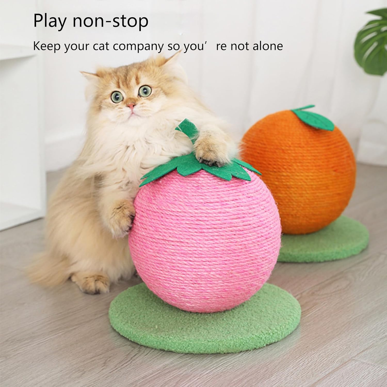 Colourtree Pink Cat Scratching Board Cat Scratching Post Fruit Shape Cat Scratcher Vertical Cat Scratch Post for Indoor Cat Scratching Ball Cat Scratcher Scratch Pad