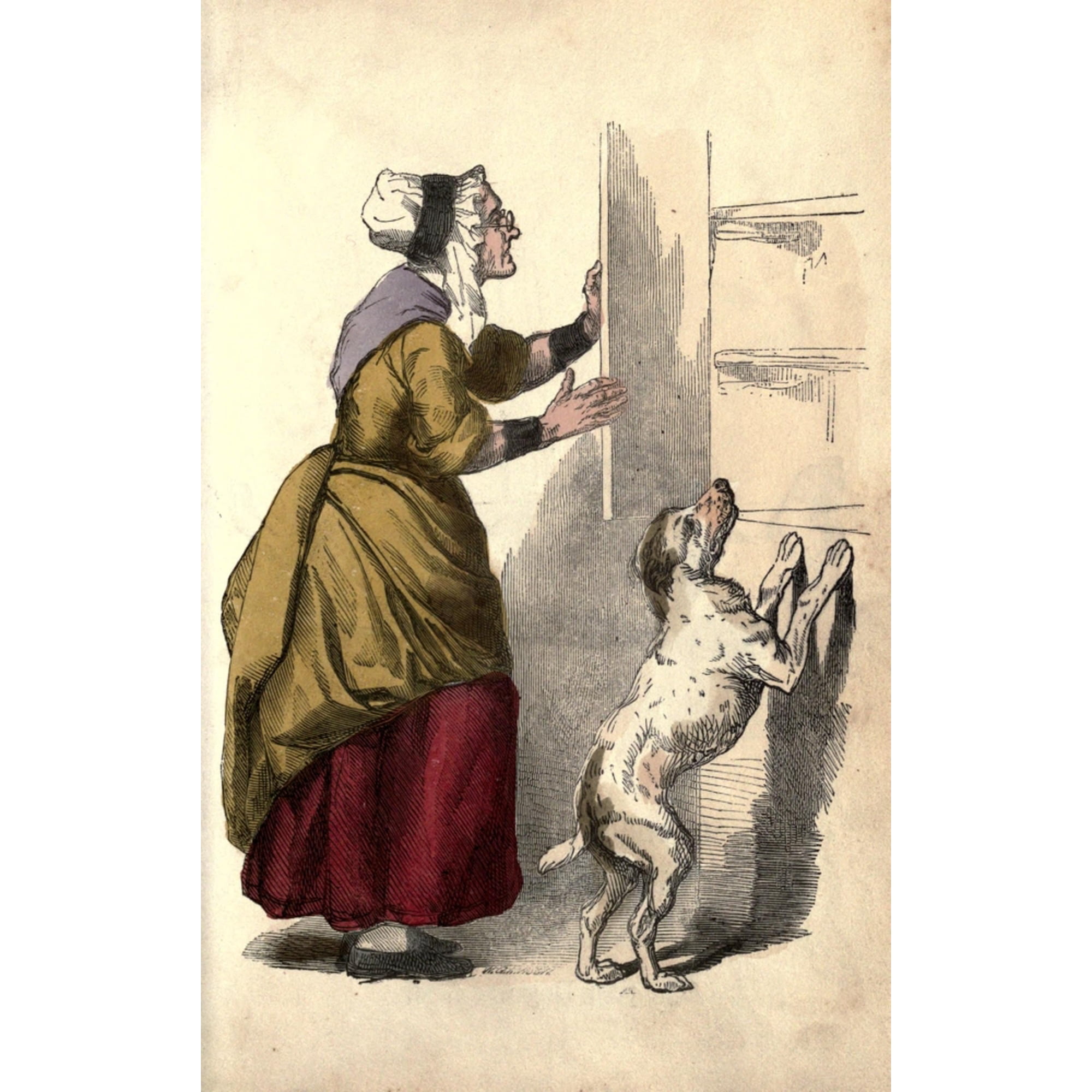 A Treasury of Pleasure Books 1850 Old Mother Hubbard & Dog 1 Canvas Art - H Weir (18 x 24)