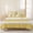 Yellow, variant on 3 Pieces Queen Quilt Set,Caramel Brown and White Striped Soft Bedding Sets with 1 Quilt & 2 Pillow Shams,Horizontal Wide Stripe Summer Bedspread Lightweight Coverlet Comforter for All Season