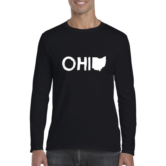 Artix - Mens Long Sleeve T-Shirts, up to Size 5XL - Ohio Map