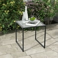 thumbnail image 2 of Patiojoy 17" Tempered Glass Top Side Table Indoor Outdoor Small End Table w/ Metal Frame Space-saving Square Coffee Table, 2 of 10