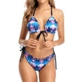 thumbnail image 6 of Charmo Women's Halter Bikini Triangle Swimsuit Tie Side Swimwear String Bikini, 6 of 7