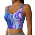 thumbnail image 2 of Hirioo Swirl Blue And Purple for Women's Sports Vest with Full-Print Design, Stretchy Fabric and Removable Pads-XX-Large, 2 of 8