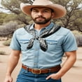 thumbnail image 4 of DEBGFS 35 Inch Wild Rag Cowboy Scarves for Men  Large Rancher Neckerchief Silk Feel  Oversize Western Bandana,blackbeige,One Size, 4 of 6
