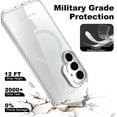 thumbnail image 5 of Dteck Samsung Galaxy S24 Clear Case with Camera Cover Stand,Military Grade Protection Compatible with MagSafe Slim Shockproof Magnetic Case Cover for Samsung Galaxy S24 ,White, 5 of 6
