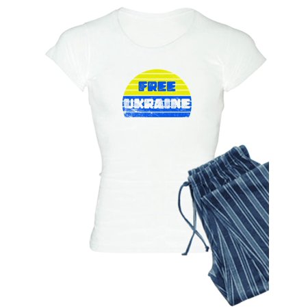 

CafePress - Free Ukraine - Women s Light Pajamas