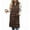 Brown, variant on Women’s Long Cotton Puffer Vest, Quilted Sleeveless Winter Warm Jacket with Hood & Button Closure, Fashion Waistcoat