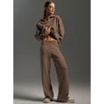 thumbnail image 4 of Women'S 2 Piece Outfits Sweater Set Wide Leg Pants V-Neck Sweatsuit Loungewear Brown M, 4 of 8