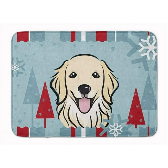 Carolines Treasures BB1701RUG Winter Holiday Golden Retriever Machine Washable Memory Foam Mat